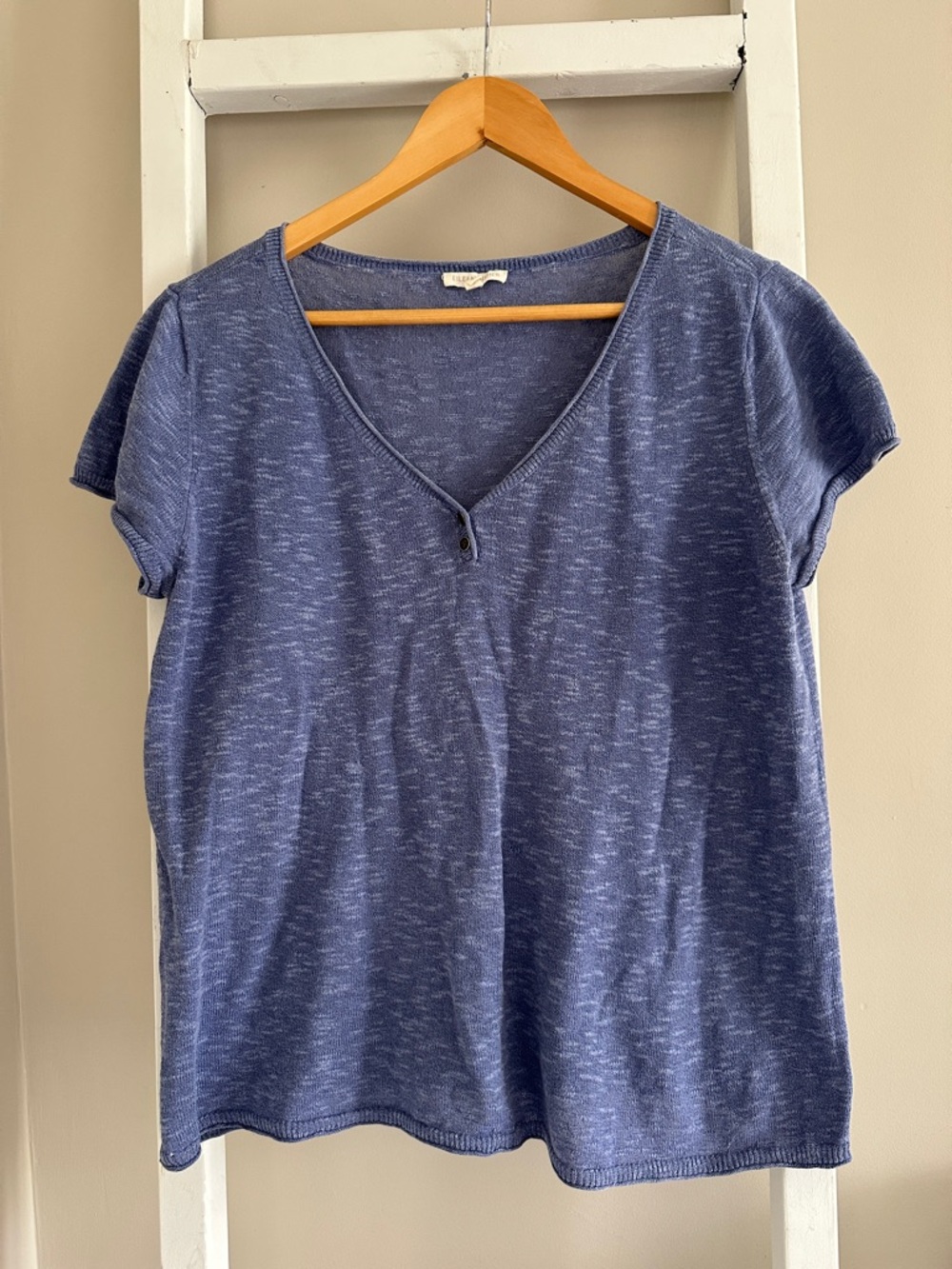 Eileen Fisher Linen Cotton Blend Short Sleeve Sweater